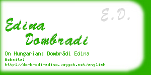 edina dombradi business card